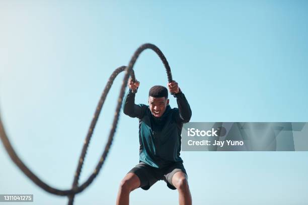 Muscles Loading Please Wait Stock Photo - Download Image Now - Exercising, High-intensity interval training, Rope