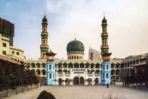 Xining's Great Mosque serves its resident Hui Muslim community, begun in the early Ming period, China