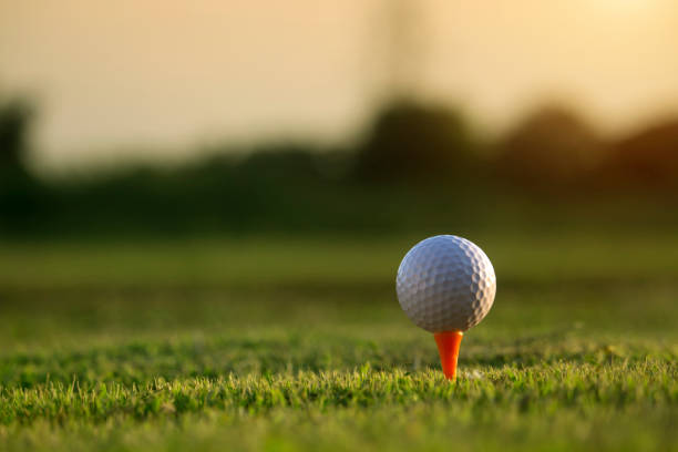 istock golf ball on tee in a beautiful golf course with morning sunshine 1311043532