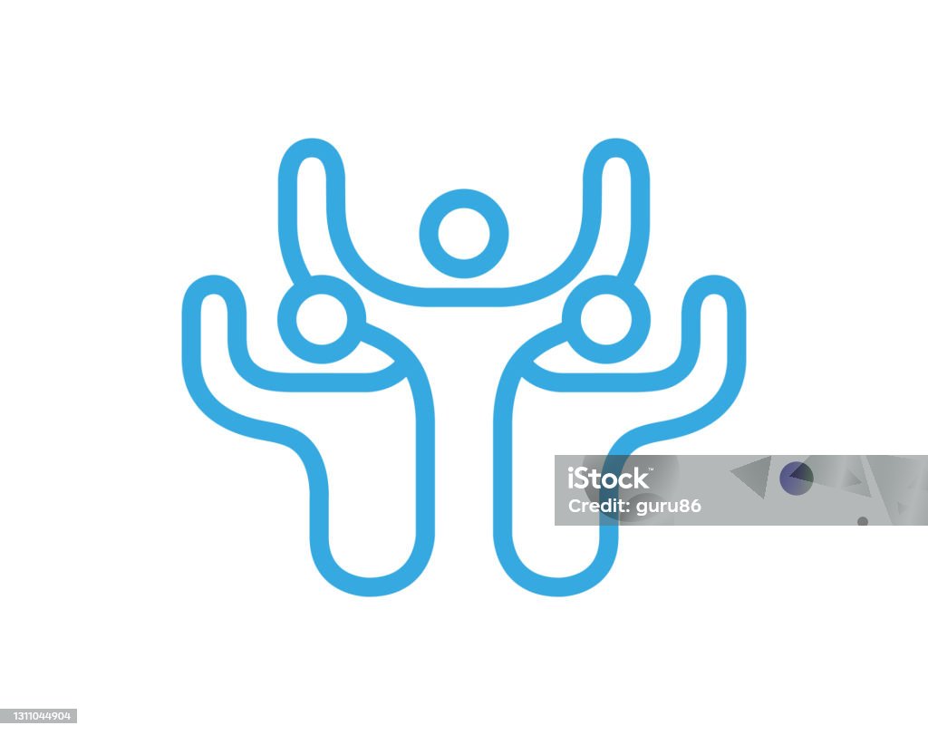 Three Team Vector Creative Three People Abstract Team Characters Symbol Vector Stock ...