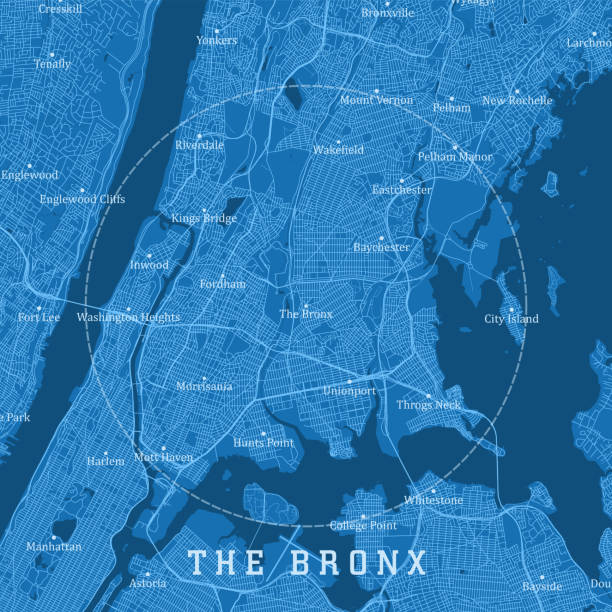 ブロンクスnyシティベクトルロードマップブルーテキスト - the bronx点のイラスト素材／クリップアート素材／マンガ素材／アイコン素材