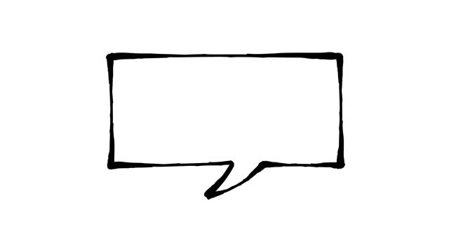Inky speech bubble doodle, stop motion animation on a white background