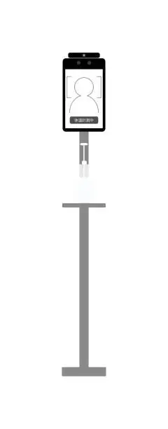 Vector illustration of This is an illustration of a non-contact automatic thermometer (thermal camera) .