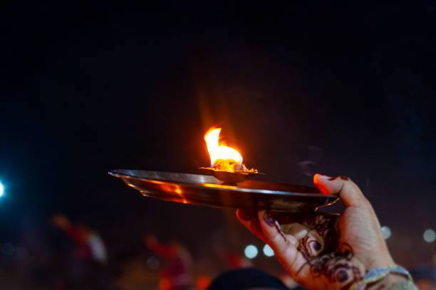istock Arati fire during the ceremony in Rishikesh, India 1311056537