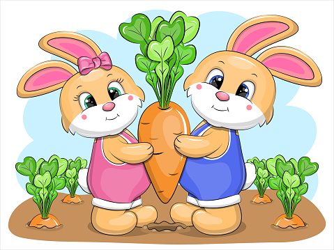 Bunny In Overalls clip art free vector | Download it now!