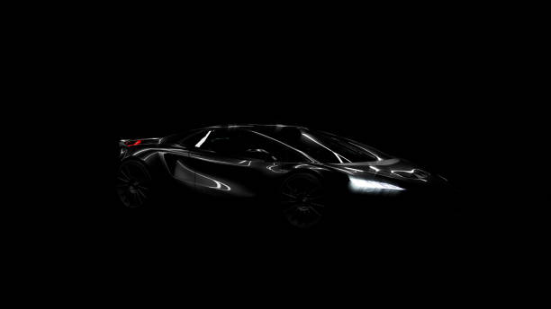 istock sportscar silhouette on black background 1311057644