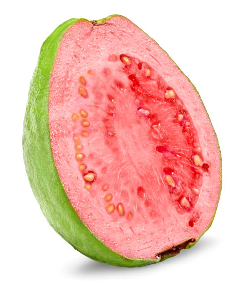 istock sliced guava isolated on white background. clipping path 1311058022