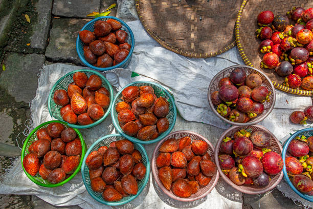 Fresh salaks fruits on the Indonesian market