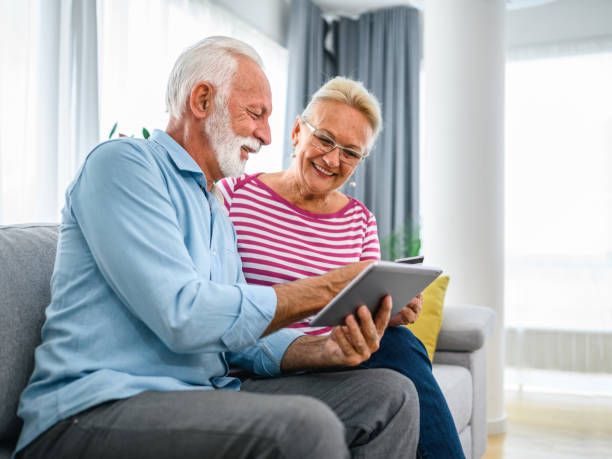 istock Senior couple buying some goods online 1311064108