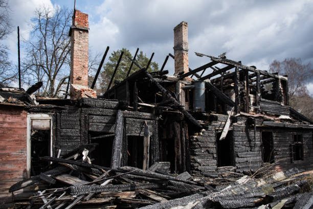 istock Abandoned, burnt house in Usma, Latvia 1311064223