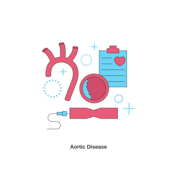 bildbanksillustrationer, clip art samt tecknat material och ikoner med aorta sjukdom koncept. - aorta