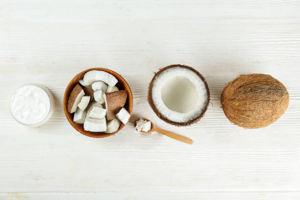 istock Top view shot of coconut based products. 1311067179