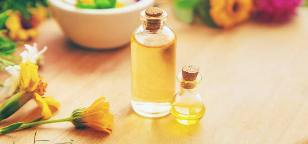 istock Homeopathy in small jars. Herbal extract. Selective focus. 1311069631