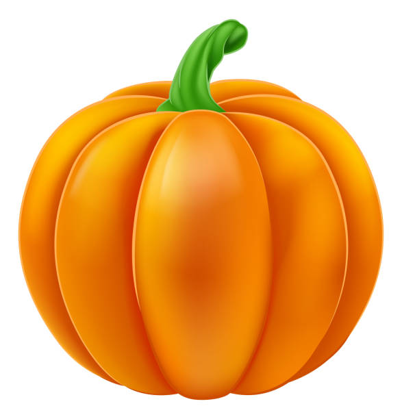 Pumpkin Halloween Cartoon A cartoon orange pumpkin vegetable food item pumpkin stock illustrations