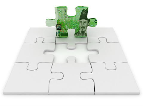 South Korean won money finance solution puzzle