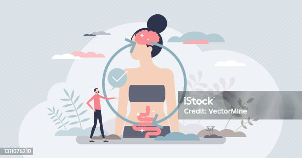 Gut Brain Connection And Mental Body Digestive Regulation Tiny Person Concept Stock Illustration - Download Image Now