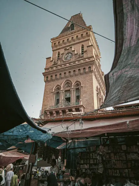 Empress market clock tower in Karachi, Pakistan