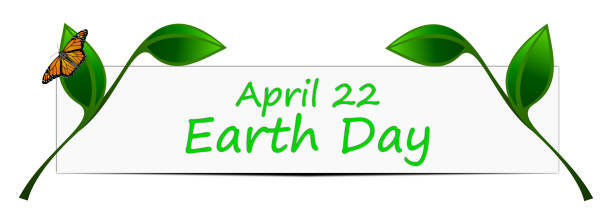 Earth Day Banner - 22 April – illustration stock photo
