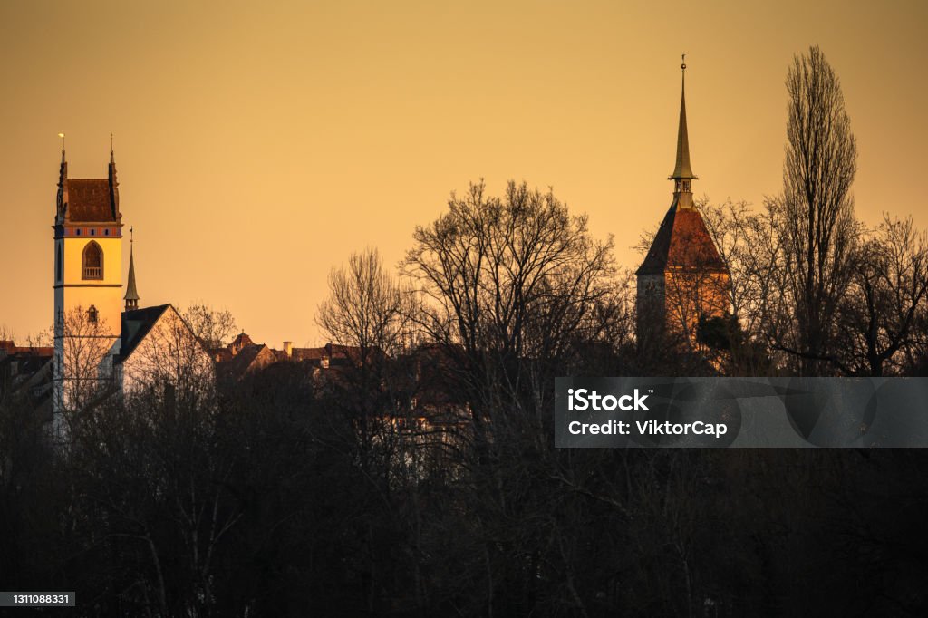 Lovely evening view of Argau Lovely evening view of Argau, Switzerland Aargau Canton Stock Photo