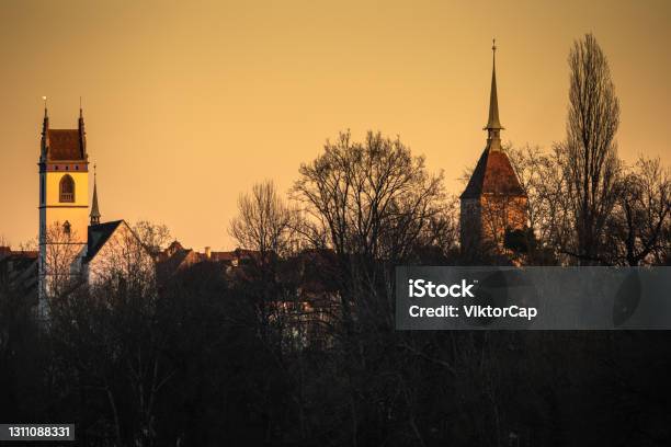 Lovely Evening View Of Argau Stock Photo - Download Image Now - Aargau Canton, Switzerland, Built Structure