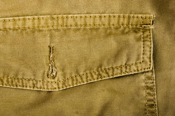istock clothing items stonewashed cotton fabric texture with seams, clasps, buttons and rivets, macro 1311091745