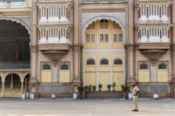 murs du palais mysore - wodeyar photos et images de collection