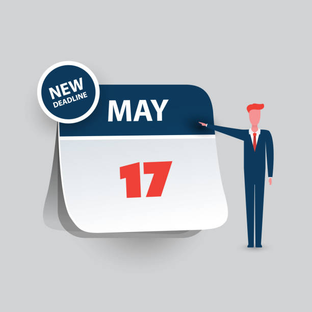 US Tax Day Reminder - Calendar Design Template 2021 New Revised US Tax Deadline Calendar Concept Template Creative Design in Freely Scalable and Editable Vector Format Number 17 stock illustrations