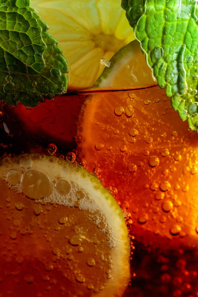 istock Carbonated drink with mint and lime slices. 1311096780