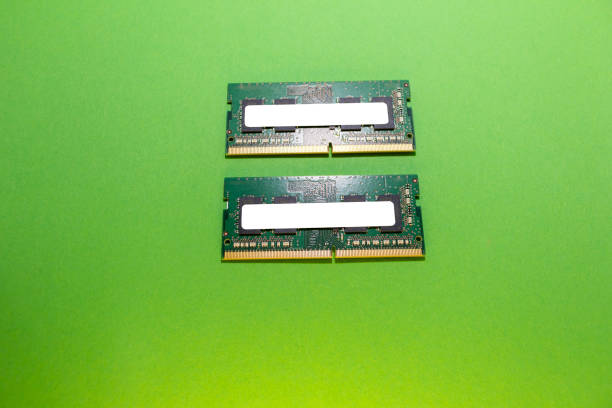 ram mémoire ddr4 sodimm isolé chroma key template service de remplacement - computer part mother board circuit board blue photos et images de collection