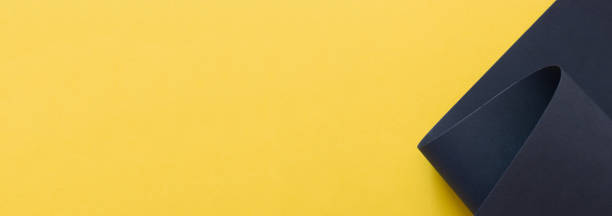 istock Yellow and black abstract 3d background, web, advertising banner with text space 1311097767