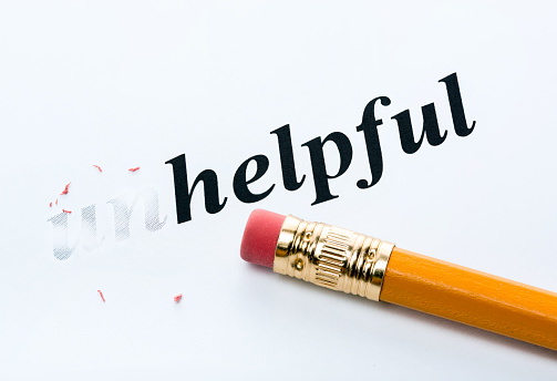 Not Helpful Help Word Unhelpful Helpful With Eraser Closeup Stock Photo - Download Image ...