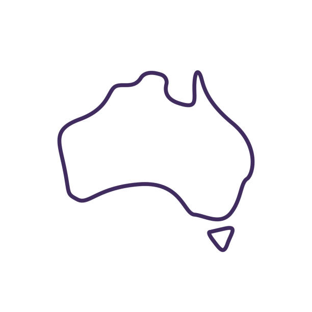 stockillustraties, clipart, cartoons en iconen met australië covid variant rgb kleur pictogram - dunne lijnenlettertypen