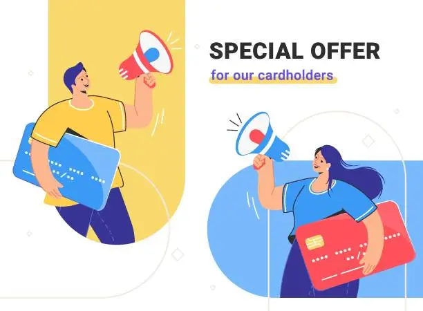 Vector illustration of Special offer for cardholders