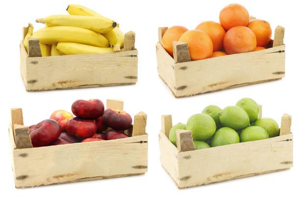 istock Fresh bananas, blood oranges, wild flat nectarine and lime fruit 1311104112