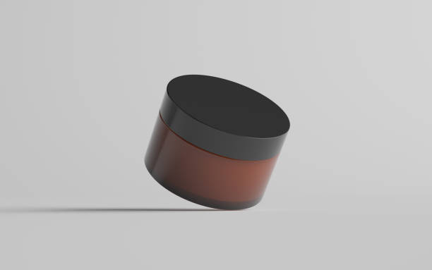 istock Amber Glass Cosmetic Jar Mockup - One Jar 1311108300