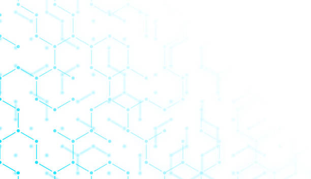 과학 분자 육각 배경 패턴 - focus on background abstract backgrounds blue stock illustrations