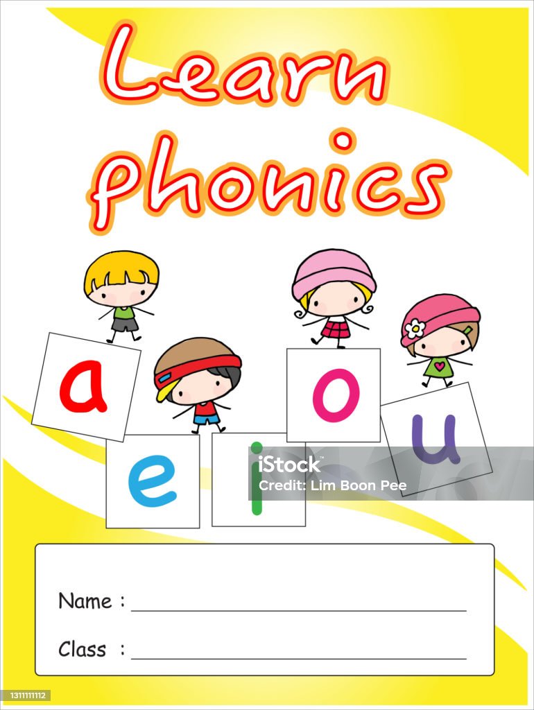 Vector Cartoon Children With Phonics Book Cover Design Stock Illustration -  Download Image Now - iStock