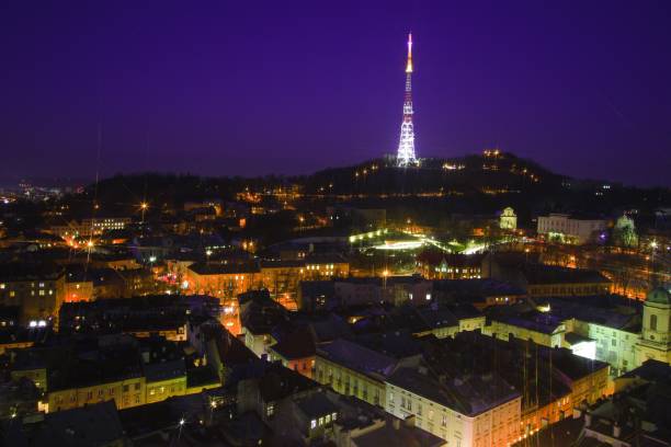 istock Night European beautiful city Lviv panorama 1311112851