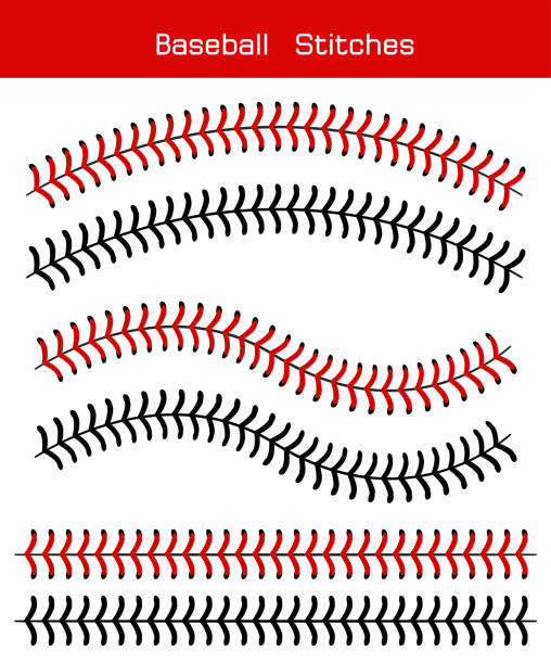 beyaz bir arka plan üzerinde beyzbol dikişleri, vektör tasarımı - bağcık stock illustrations