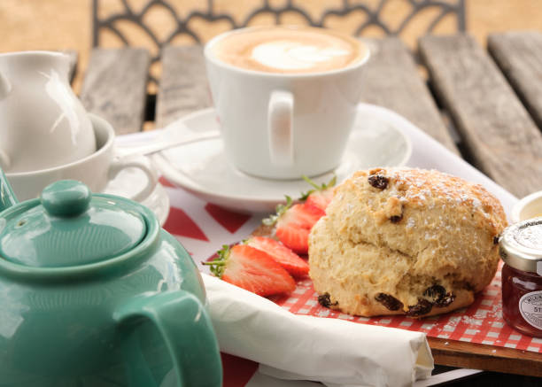 istock A traditional British cream tea with jam and scones. 1311119191