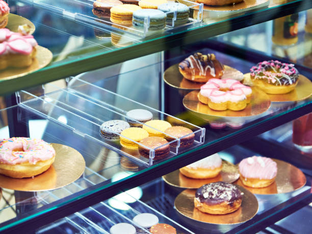 istock Cakes on counter in store 1311125640