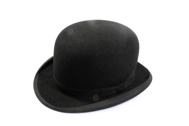 istock A Mans Black Bowler Hat on White Background 1311126005