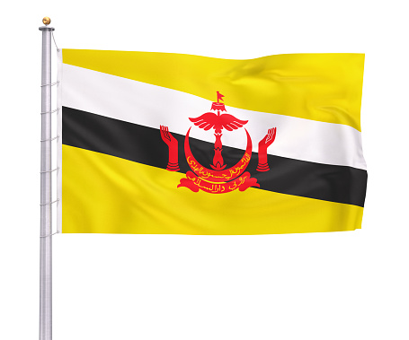 3d render Brunei flag (clipping path and isolated on white)