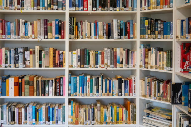 istock in the library there are many books on the shelves 1311127375