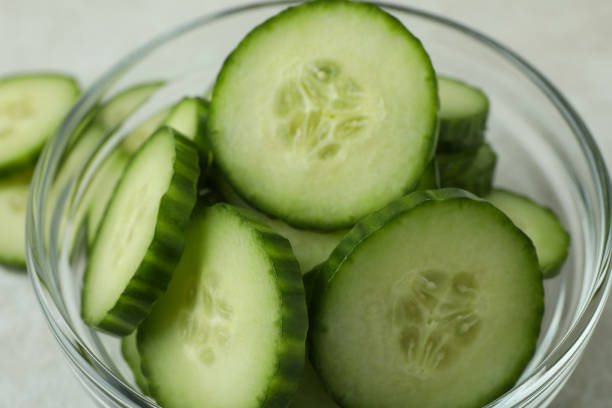 istock Bowl with ripe cucumber slices, close up 1311127504