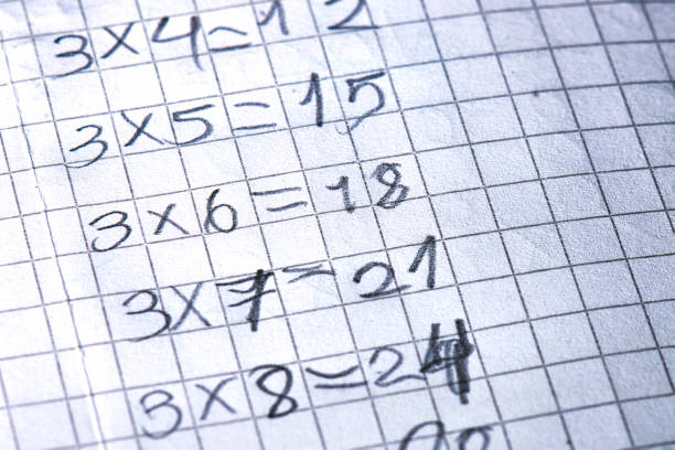 istock Simple mathematical calculations written by a primary school child 1311127640