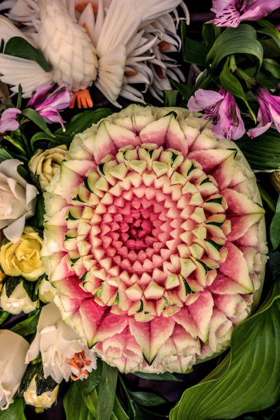 istock Culinary carving from vegetables and fruits 1311128888