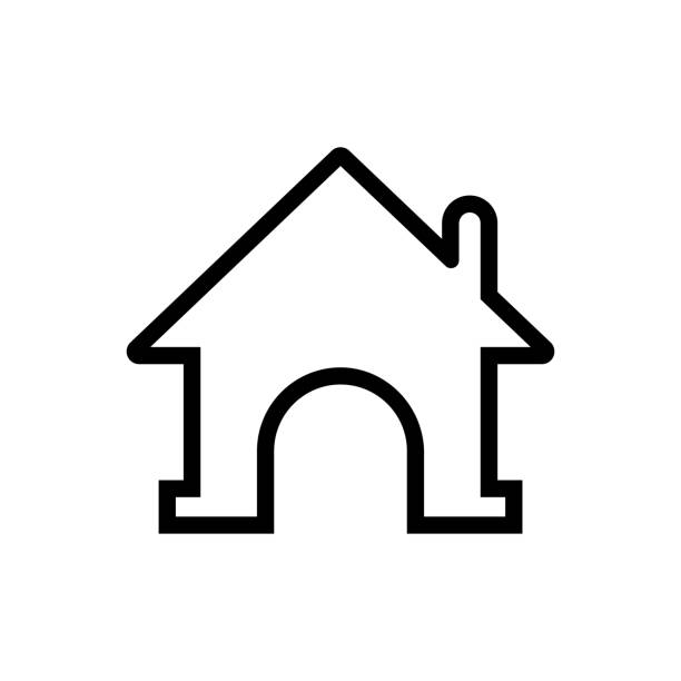 Black house outline stock illustration This icon use website and mobile app. for sale sign information sign information symbol stock illustrations