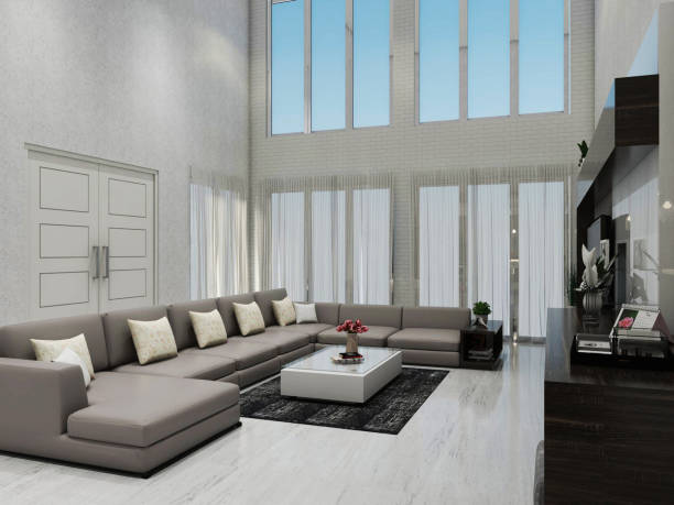istock Luxurious Living Room Design With Comfortable Sofa Cushion 1311132815