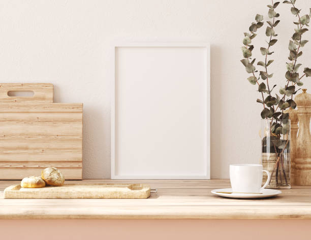 istock Frame mockup in kitchen interior background, Farmhouse style 1311134192